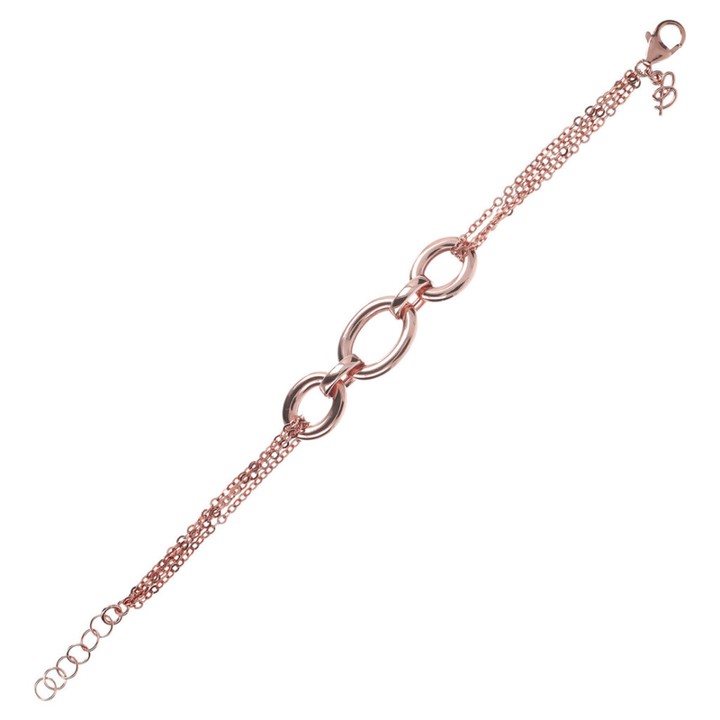 Multi-strand Bracelet with Forzatina Chain and Oval Elements