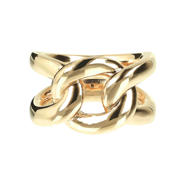 Golden Ring with Braided Link