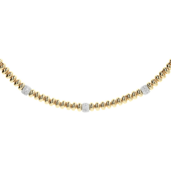 Golden Necklace with alternating Cubic Zirconia elements