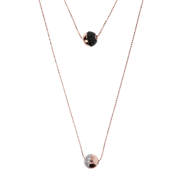 Graduated Multi-strand Necklace with Pavé Pendants