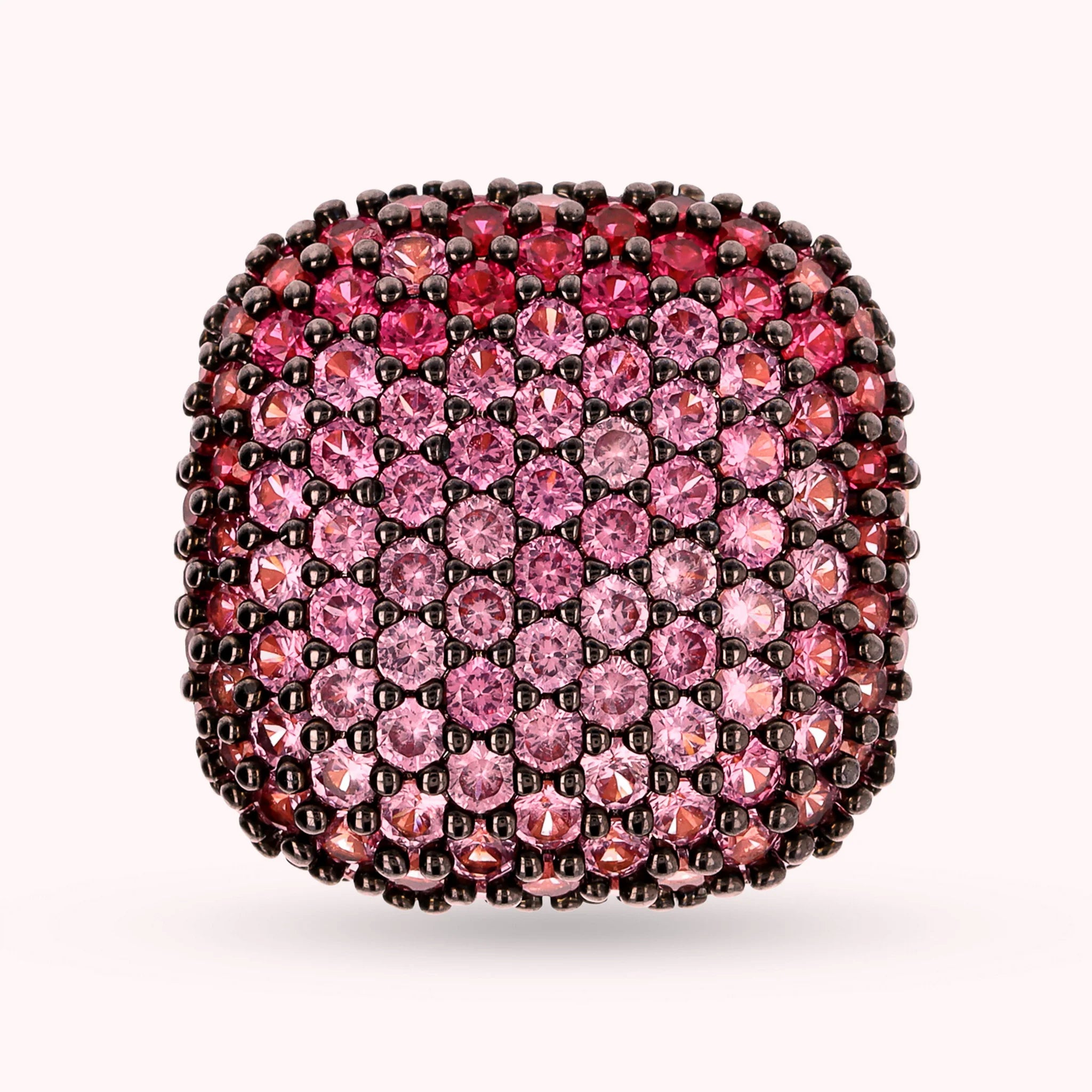 Anello Chevalier Quadrato con Pavé in Cubic Zirconia