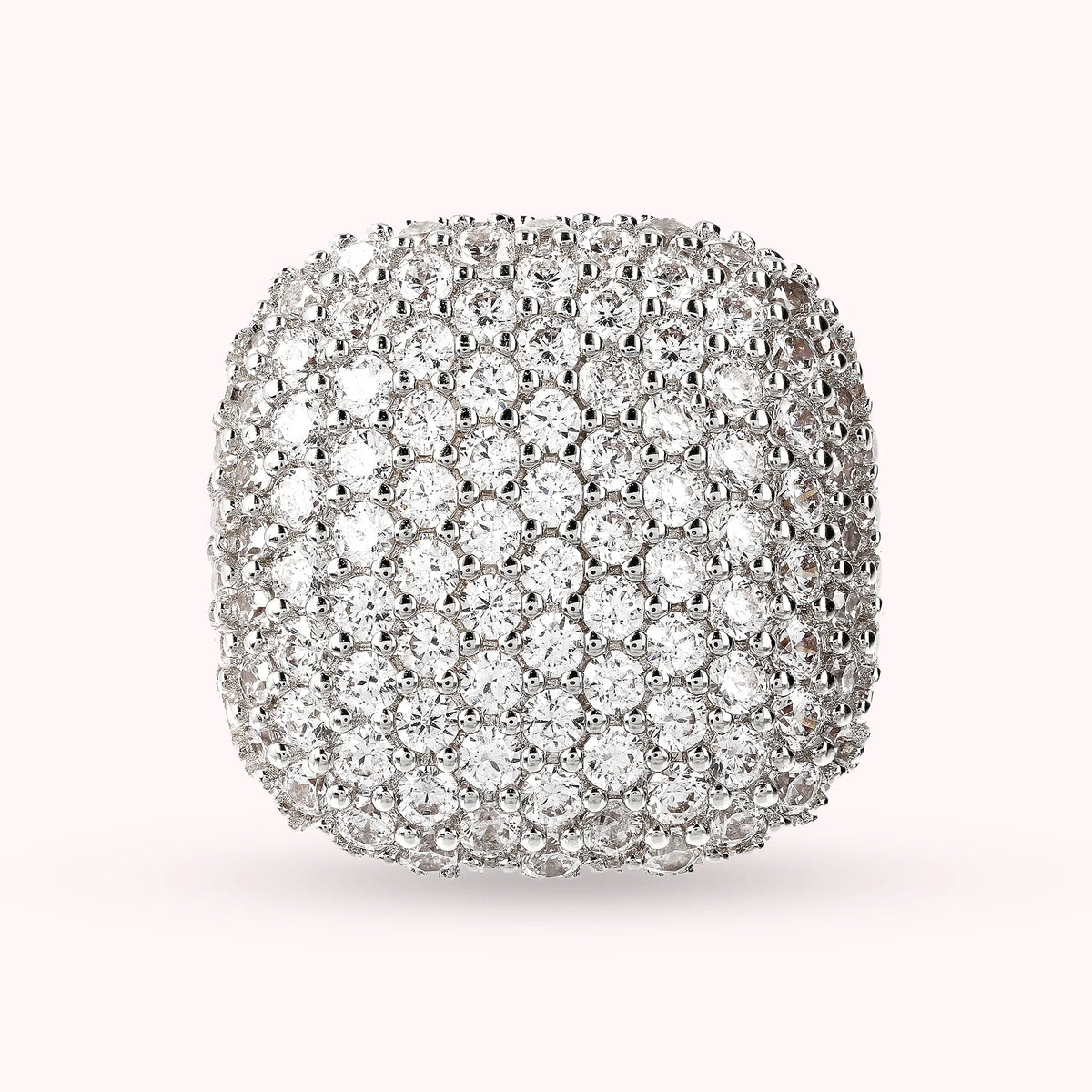 Anello Chevalier Quadrato con Pavé in Cubic Zirconia