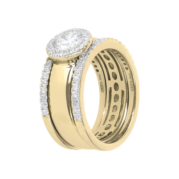 Set of Golden Rings with Cubic Zirconia