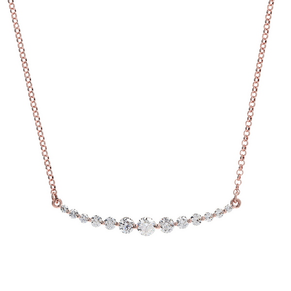 Rolo Chain Necklace with Cubic Zirconia Points of Light
