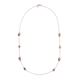 Long Necklace with Shiny Nuggets in Golden Rosé