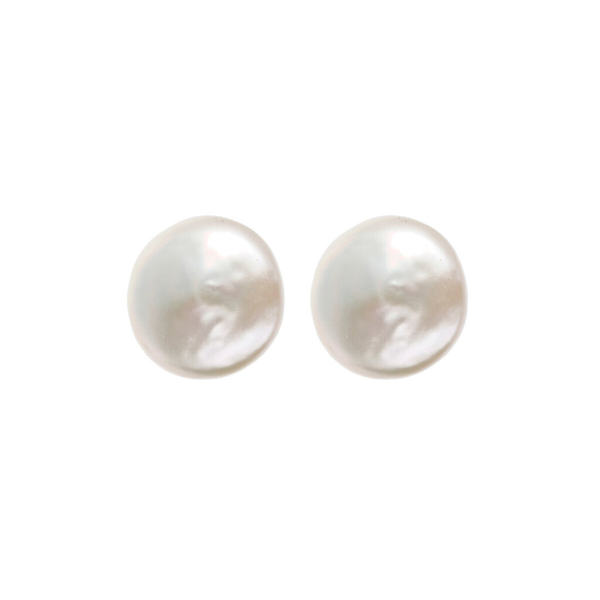 Boucles d'oreilles tiges de perles de culture d'eau douce blanches Ø 10 mm