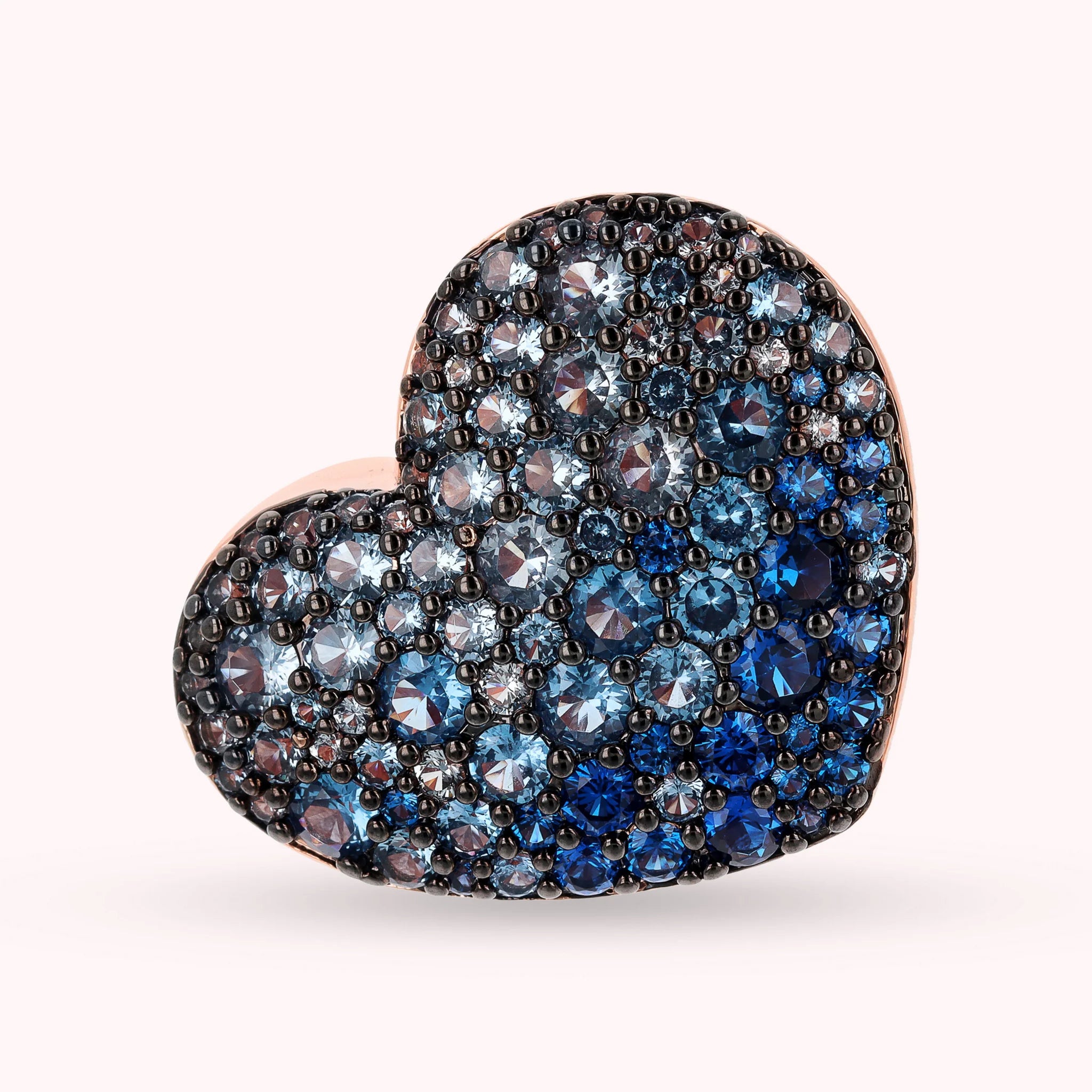 Golden Rose and Pavé Heart Ring
