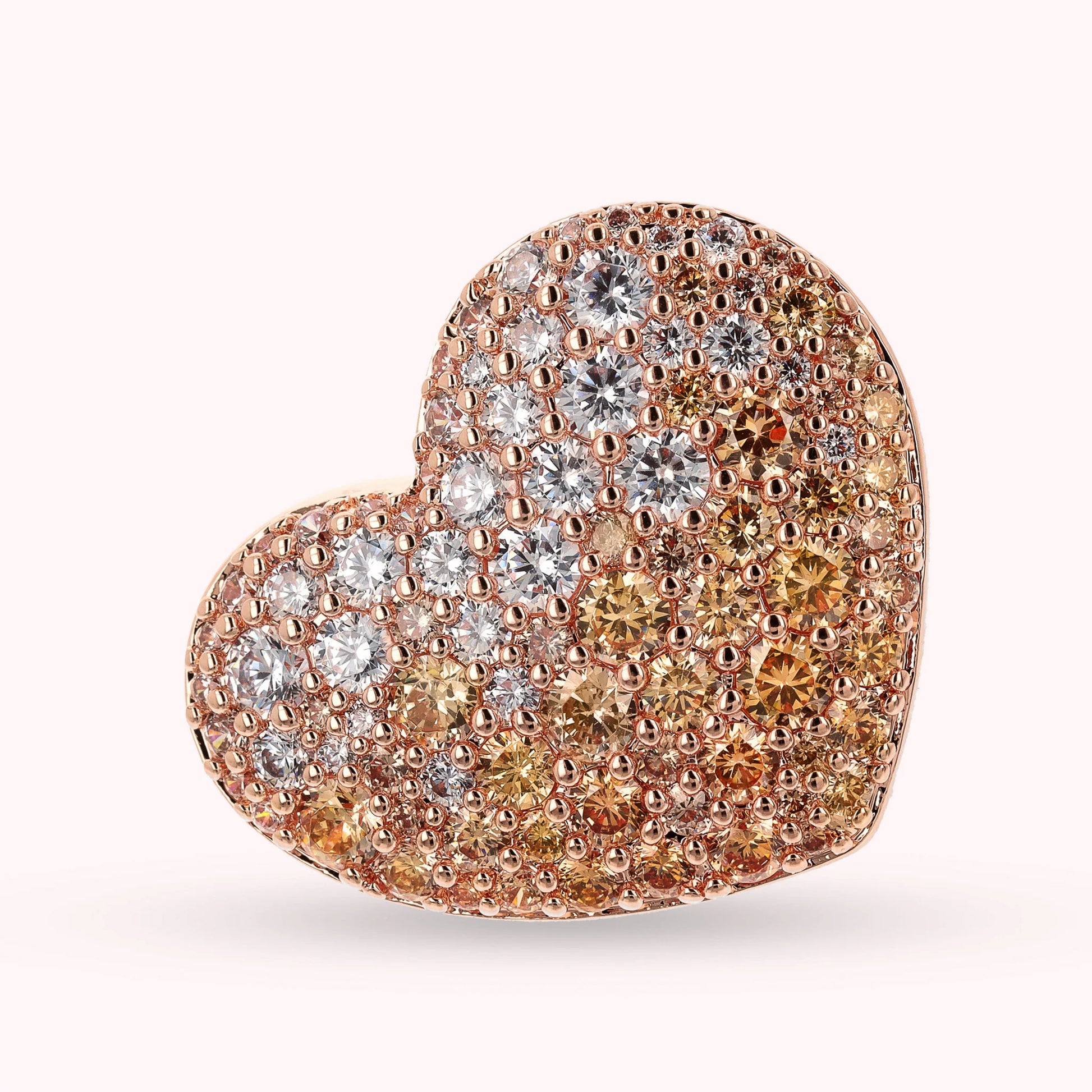 Herzförmiger Chevalier-Ring mit Pavé aus Zirkonia