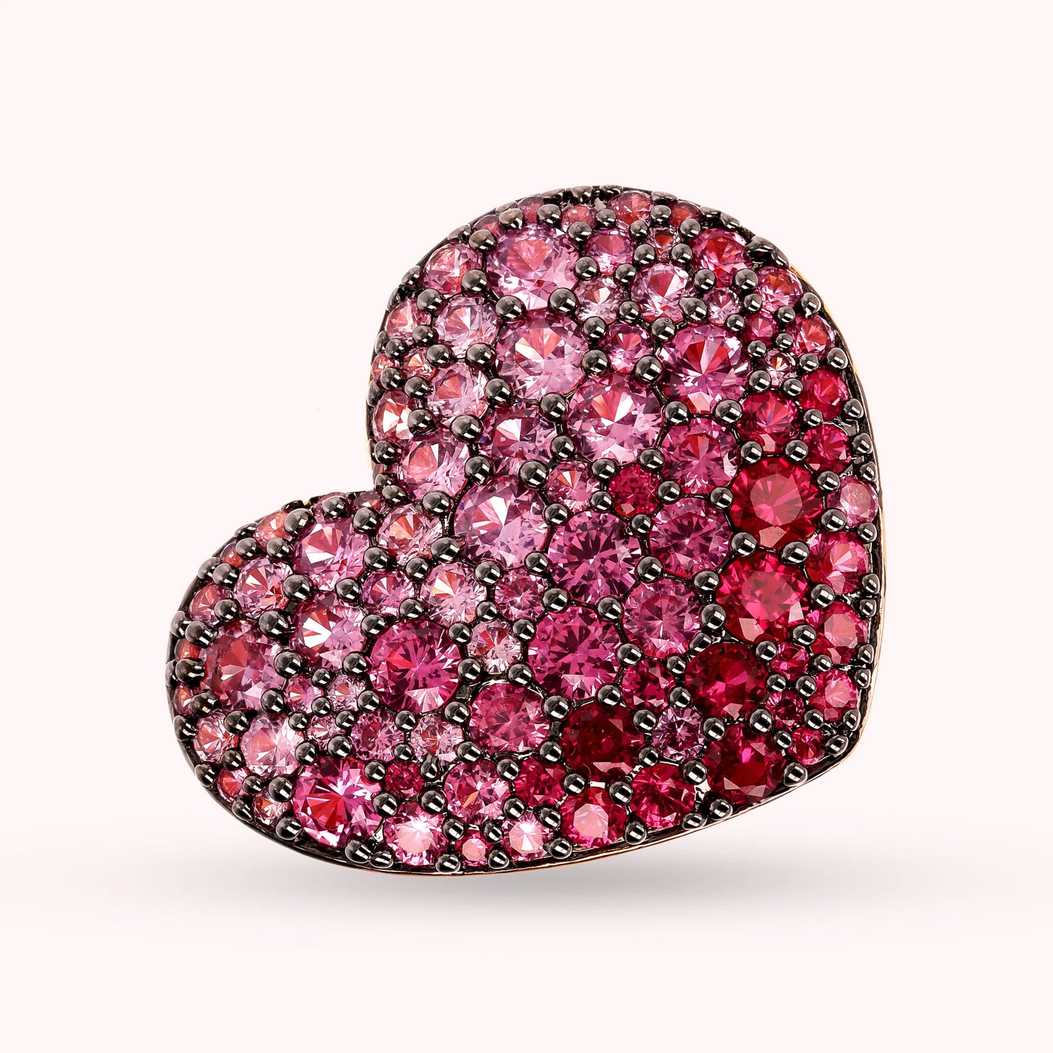 Golden Rose and Pavé Heart Ring
