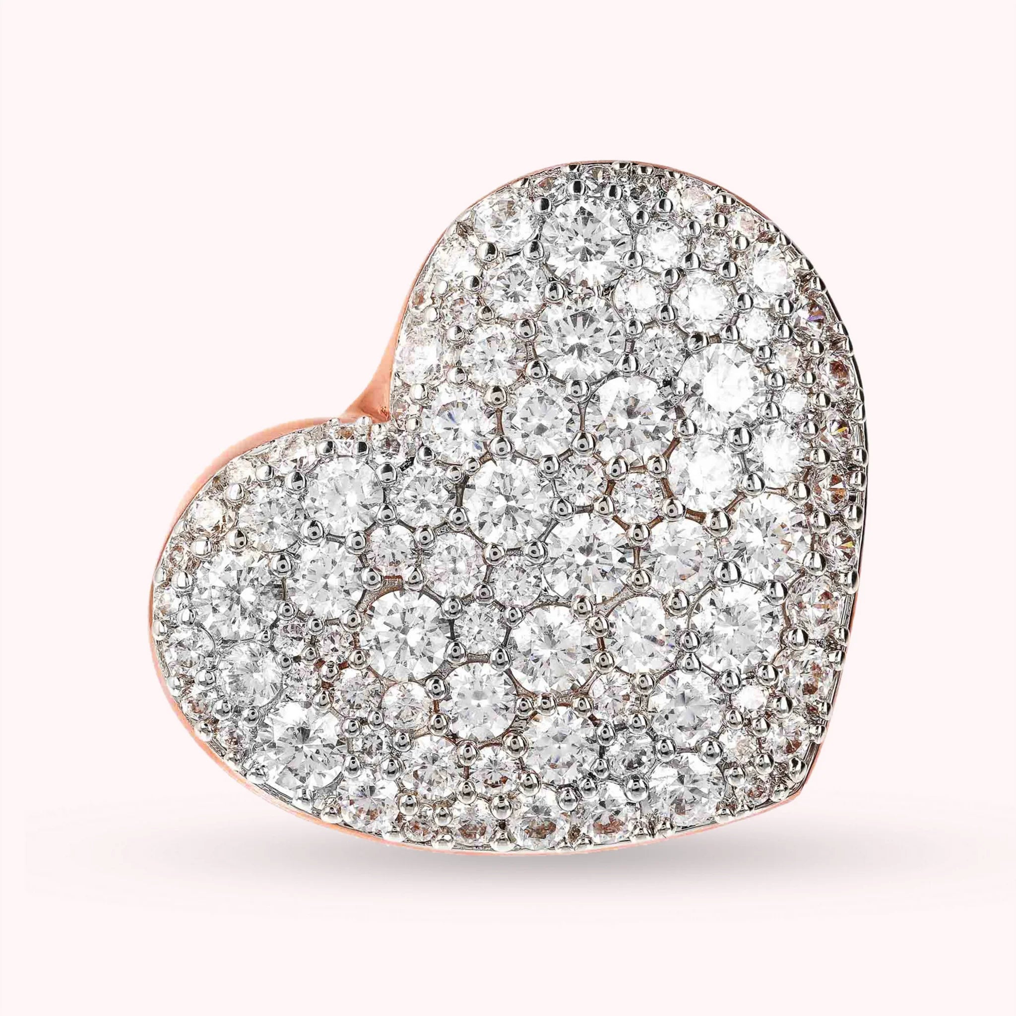 Golden Rose and Pavé Heart Ring