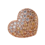Heart Chevalier Ring with Pavé in Cubic Zirconia