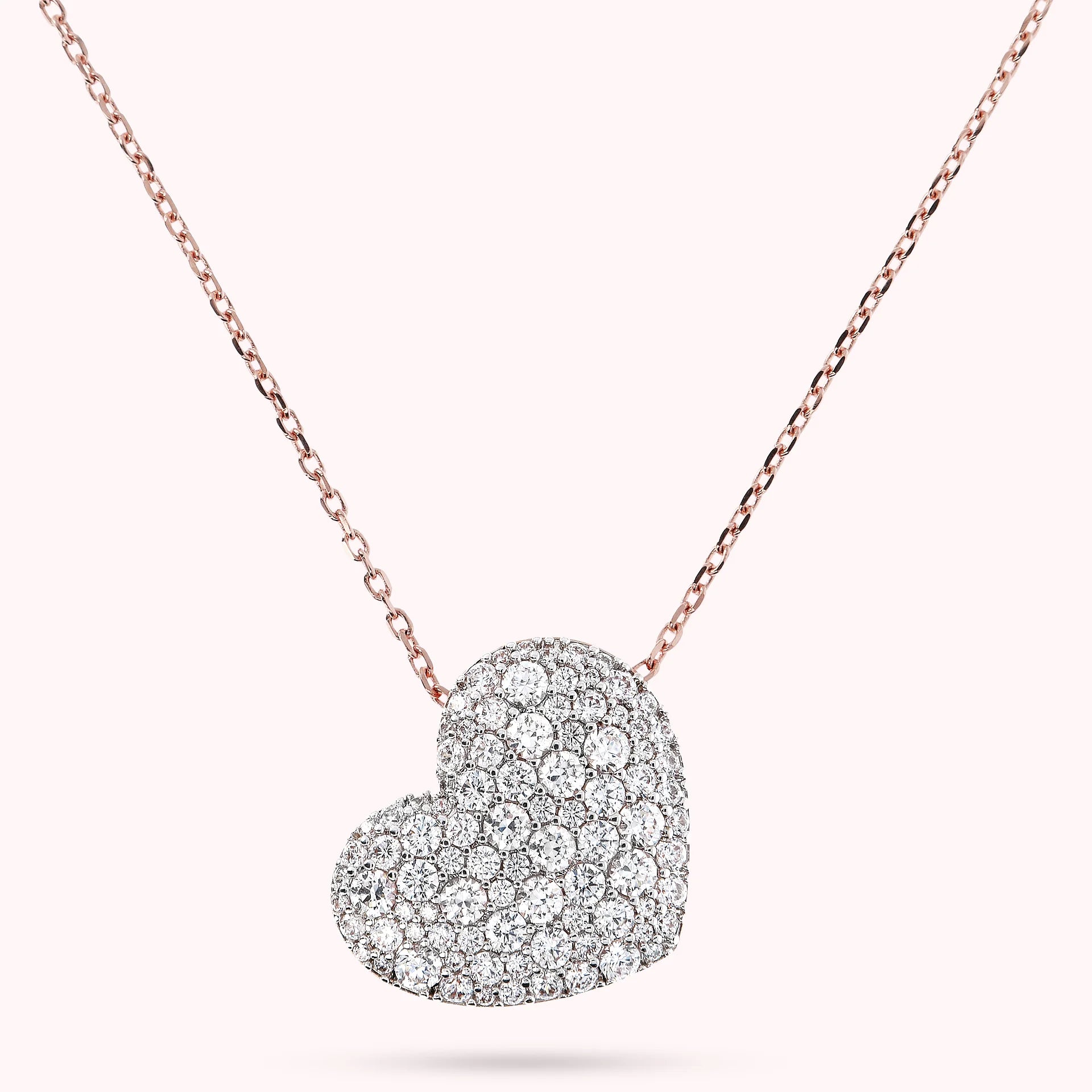 Collana con Pendente Cuore Pavé in Cubic Zirconia
