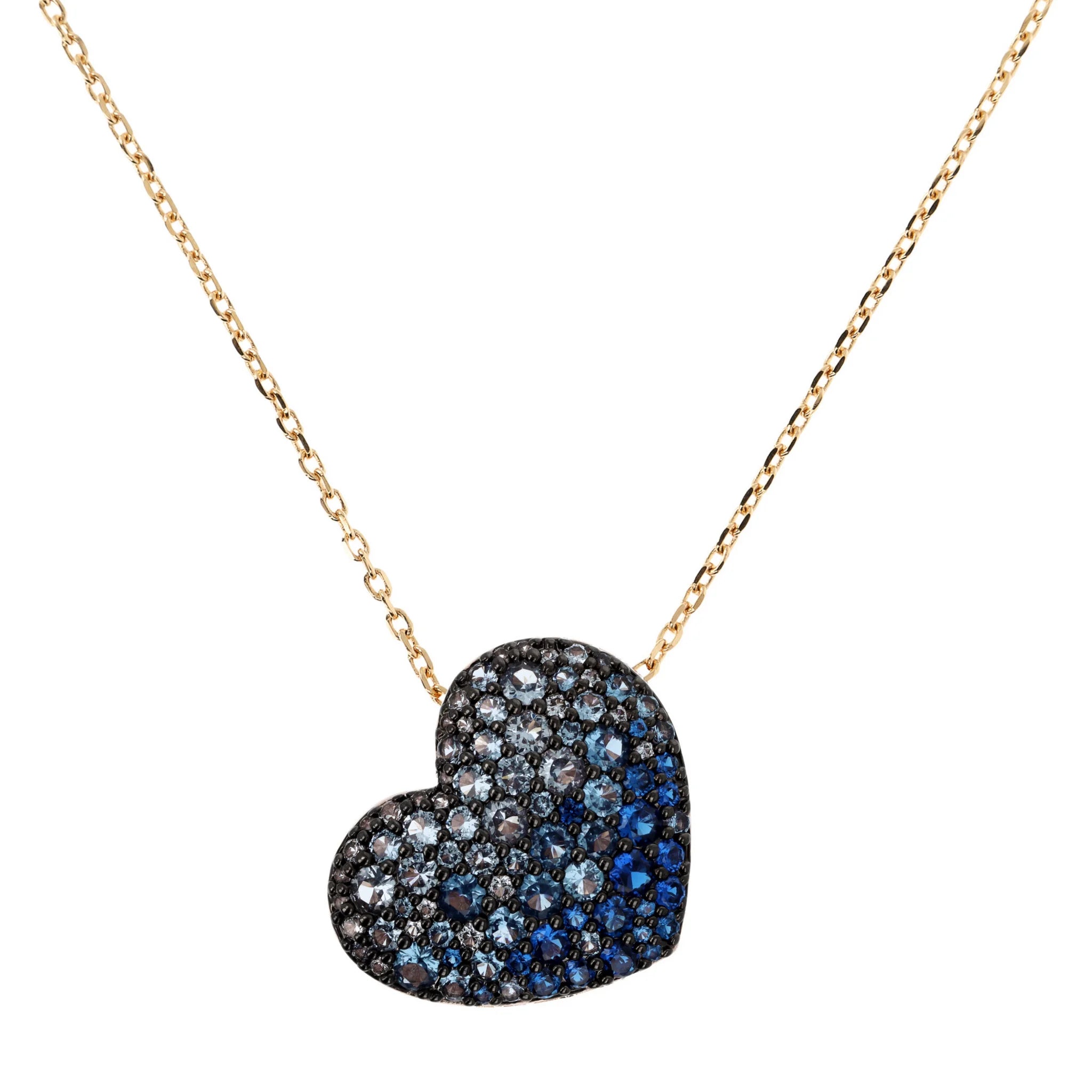 Collana Golden con Pendente Cuore Pavé in Cubic Zirconia