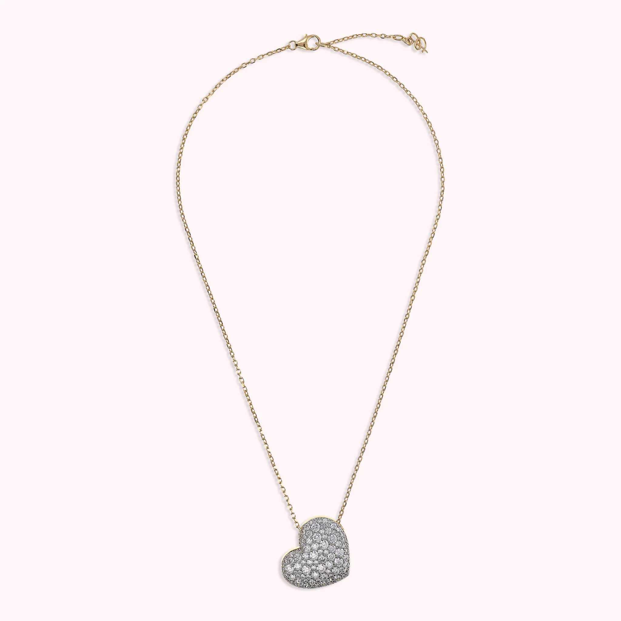 Collana Golden con Pendente Cuore Pavé in Cubic Zirconia