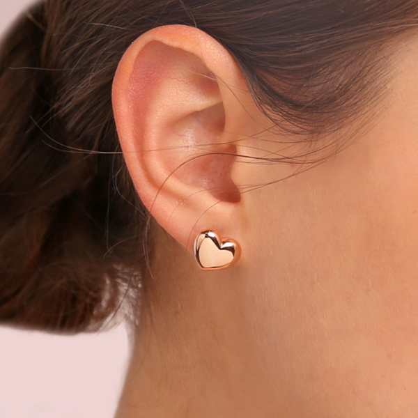 Polished Surface Lobe Heart Earrings