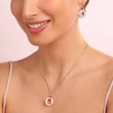 Double Pendant Necklace with Pavé in Cubic Zirconia