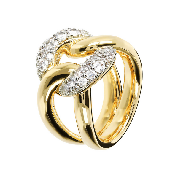 Golden Ring with Cubic Zirconia Element