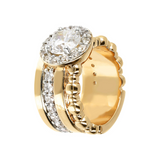 Mixed Golden Ring with Cubic Zirconia