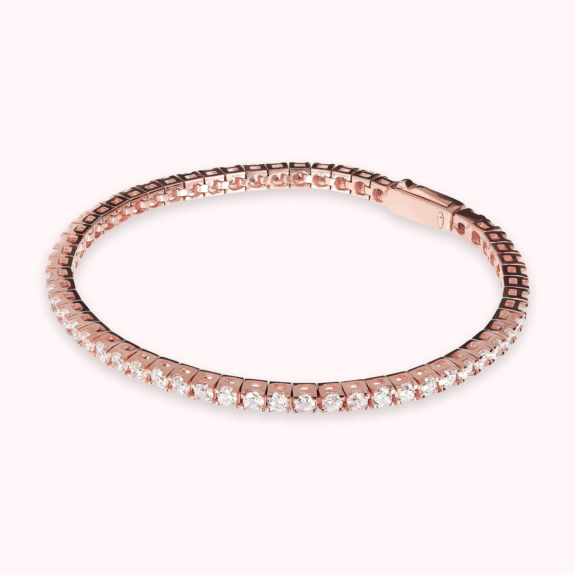 Pavé and Golden Rose Tennis Bracelet