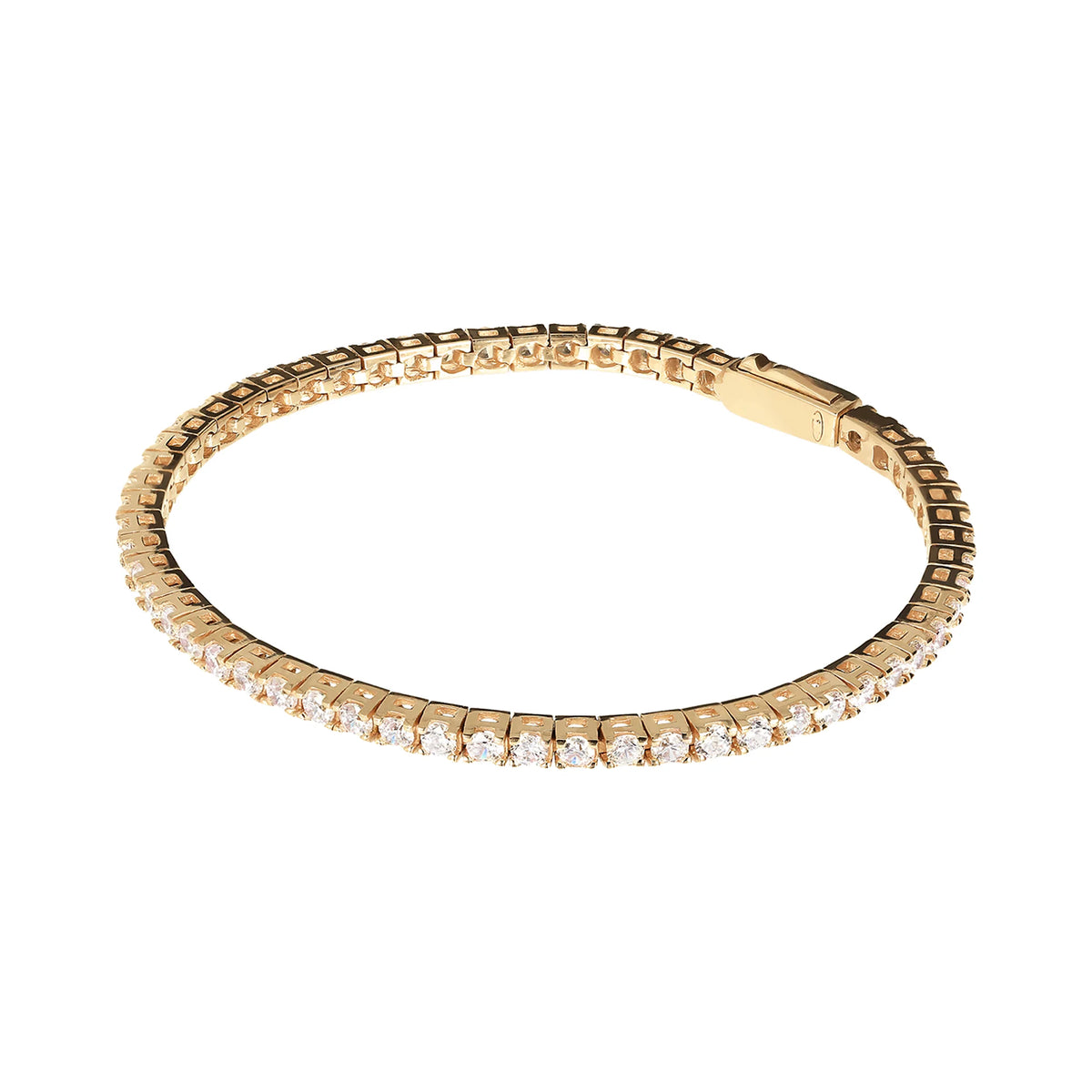 Bracelet tennis doré avec zircon cubique