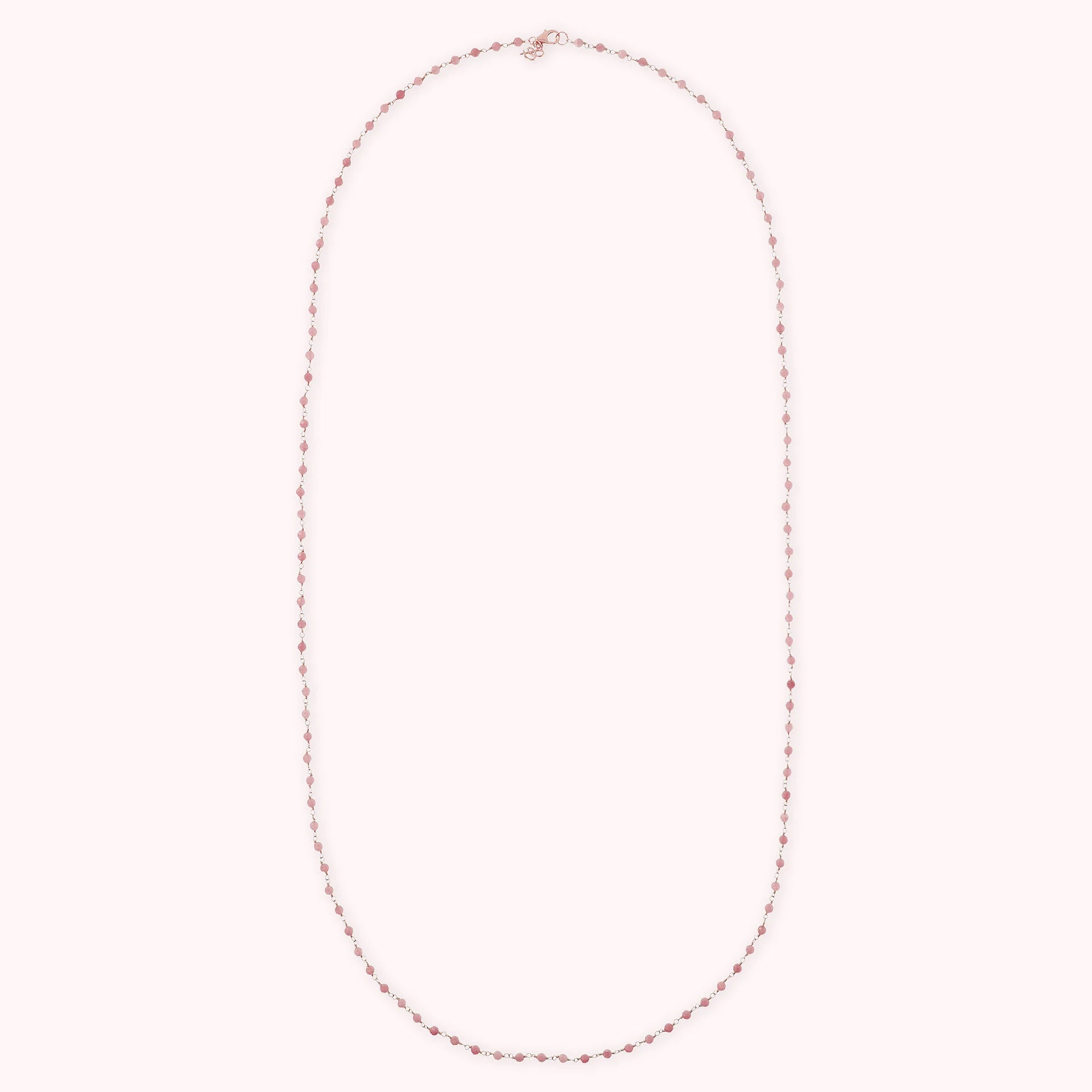 Collana Rosario con Pietra Naturale Quarzite Rosa
