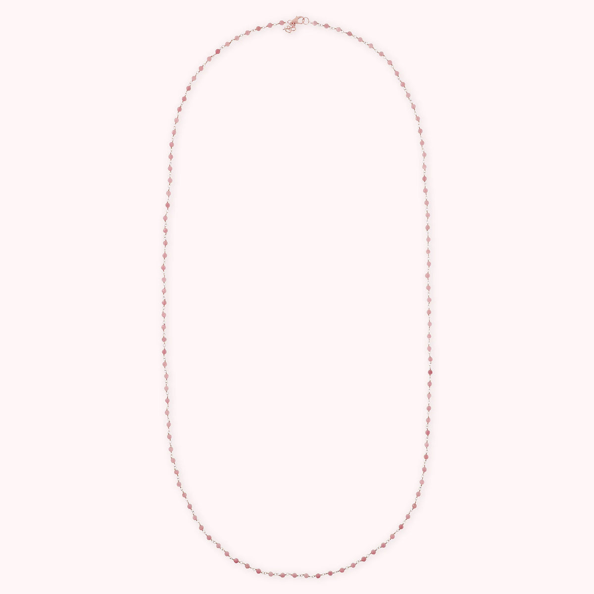 Collana Rosario con Pietra Naturale Quarzite Rosa