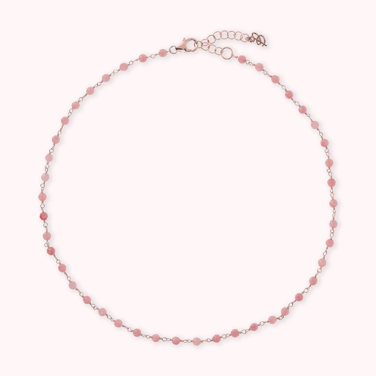 Collana Rosario con Pietra Naturale Quarzite Rosa