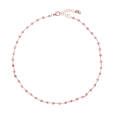 Rosary Necklace with Pink Quartzite Natural Stone