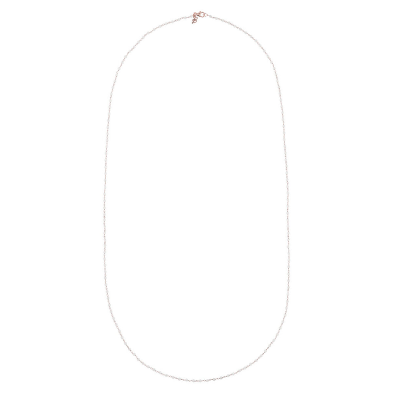 Rosenkranz-Halskette mit weißem Quarzit-Naturstein