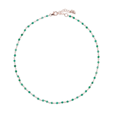 Rosenkranz-Halskette mit grünem Achat-Naturstein
