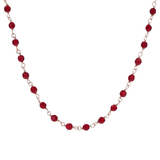 Rosary Necklace with Red Agate Natural Stone