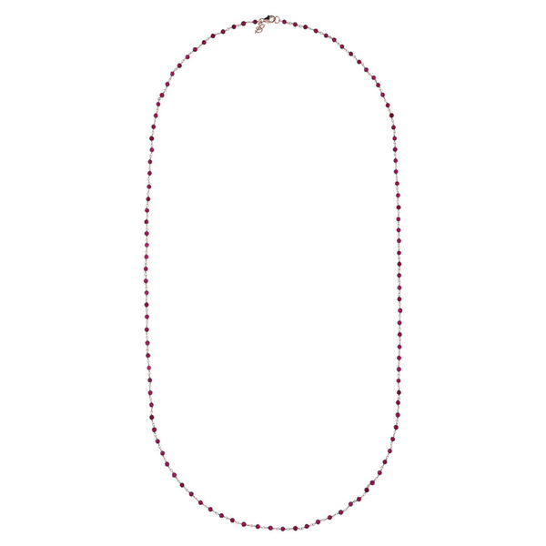 Rosenkranz-Halskette mit violettem Achat-Naturstein