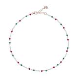 Rosary Necklace with Multicolor Quartz Natural Stone