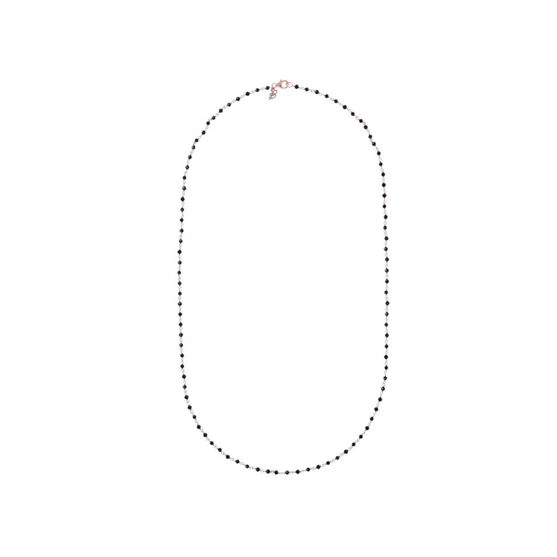 Rosenkranz-Halskette mit schwarzem Spinell