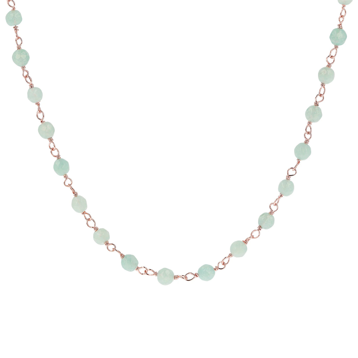 Collana Rosario con Pietra Naturale Quarzite Azzurra