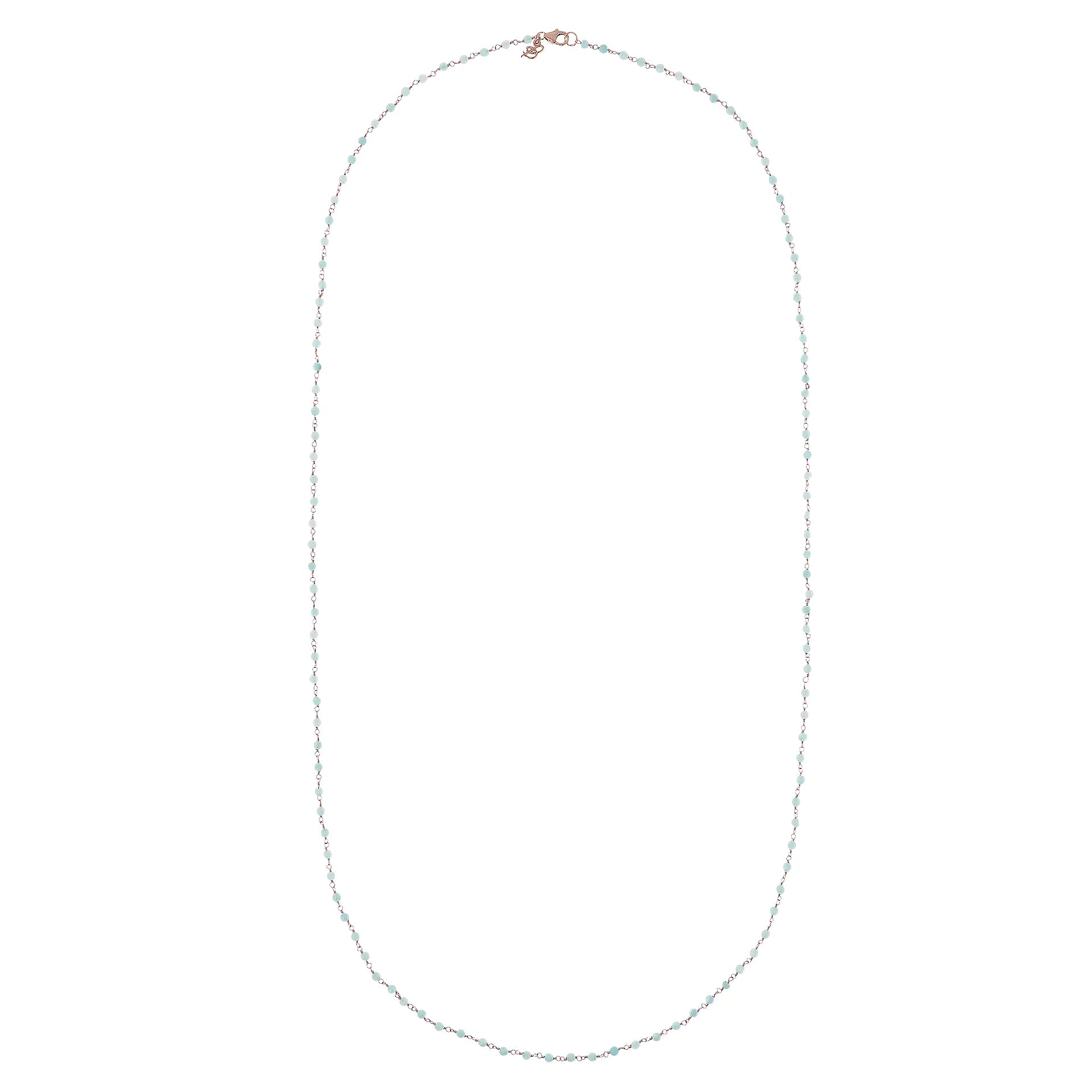 Collana Rosario con Pietra Naturale Quarzite Azzurra
