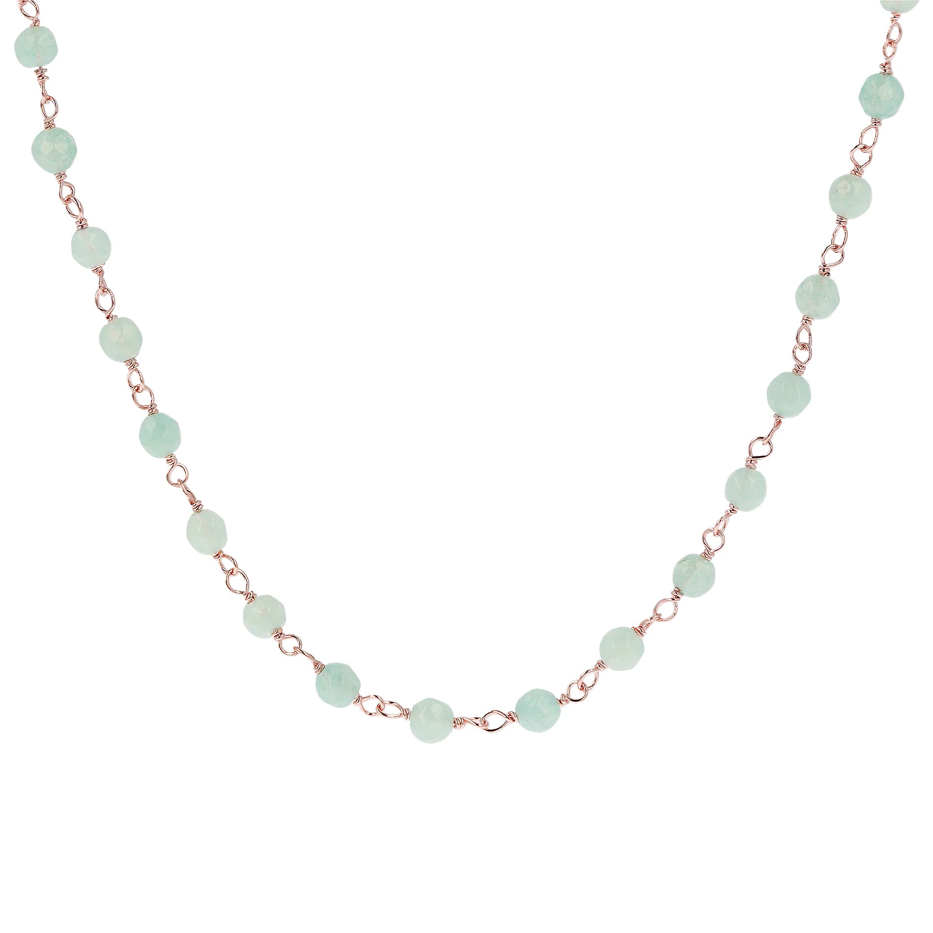 Collana Rosario con Pietra Naturale Quarzite Azzurra