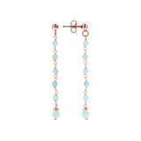 Wire Pendant Rosary Earrings with Natural Stones