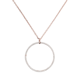 Forzatina Chain Necklace with Pavé Circle Pendant