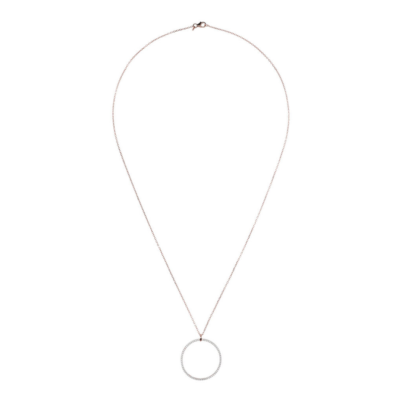 Forzatina Chain Necklace with Pavé Circle Pendant