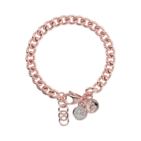 Curb Chain Bracelet with Pavé Pendant in Cubic Zirconia