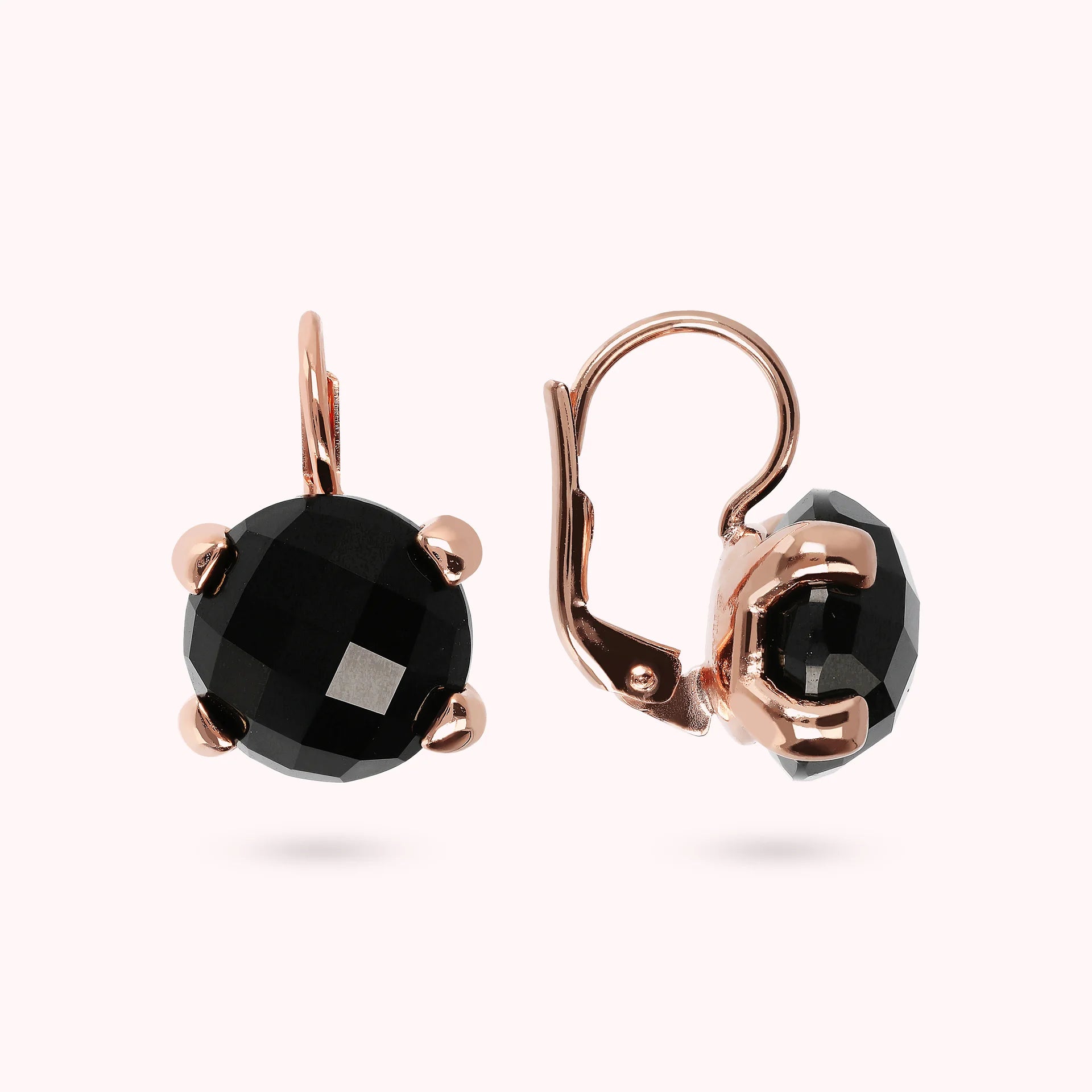 Pendant Earrings with Round Natural Stone