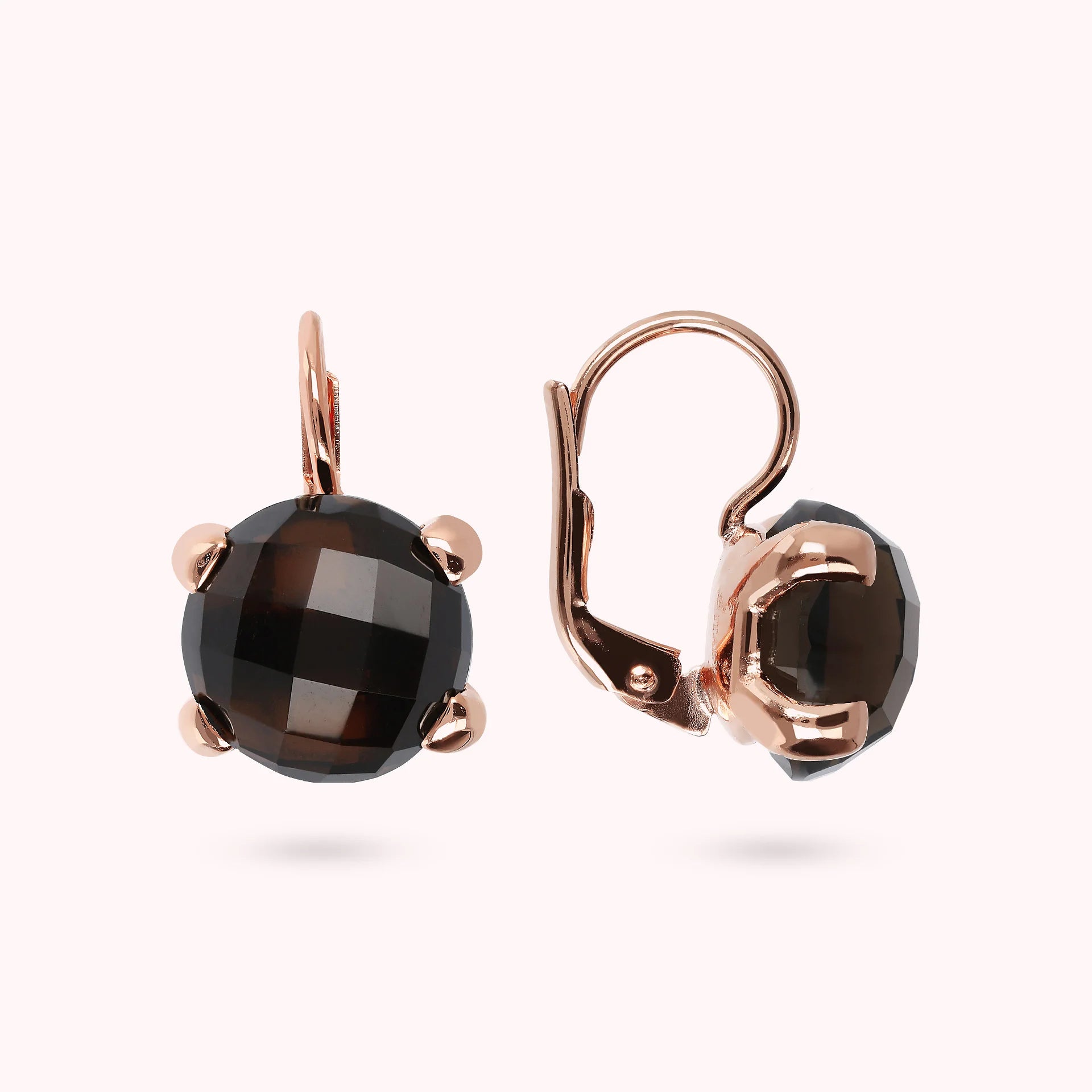 Pendant Earrings with Round Natural Stone