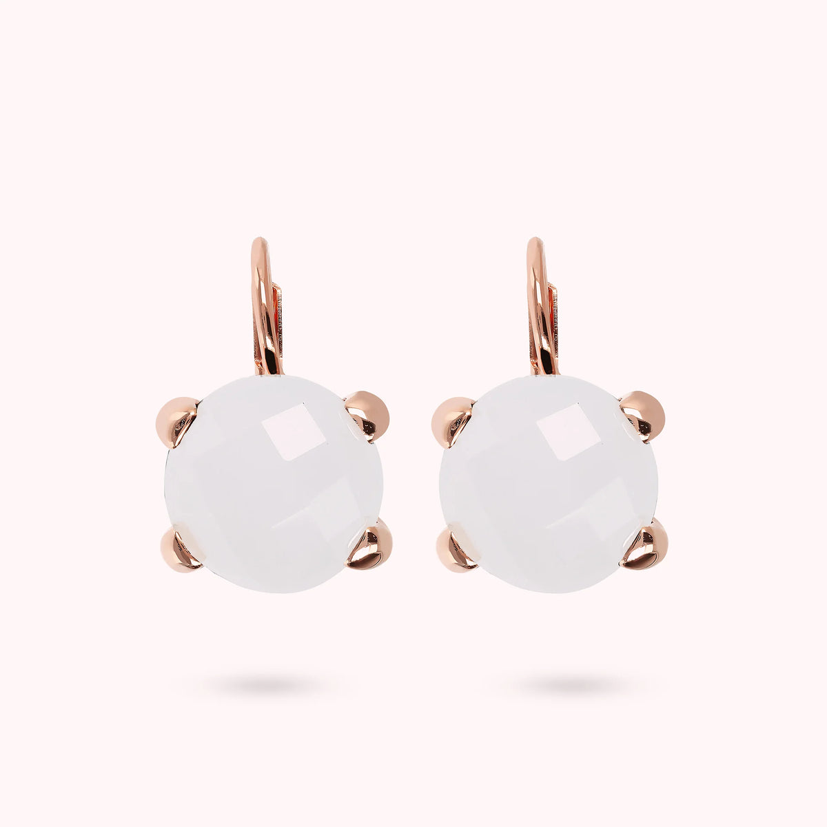 Pendant Earrings with Round Natural Stone