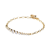 Golden Rolo Chain Bracelet with Light Points in Cubic Zirconia