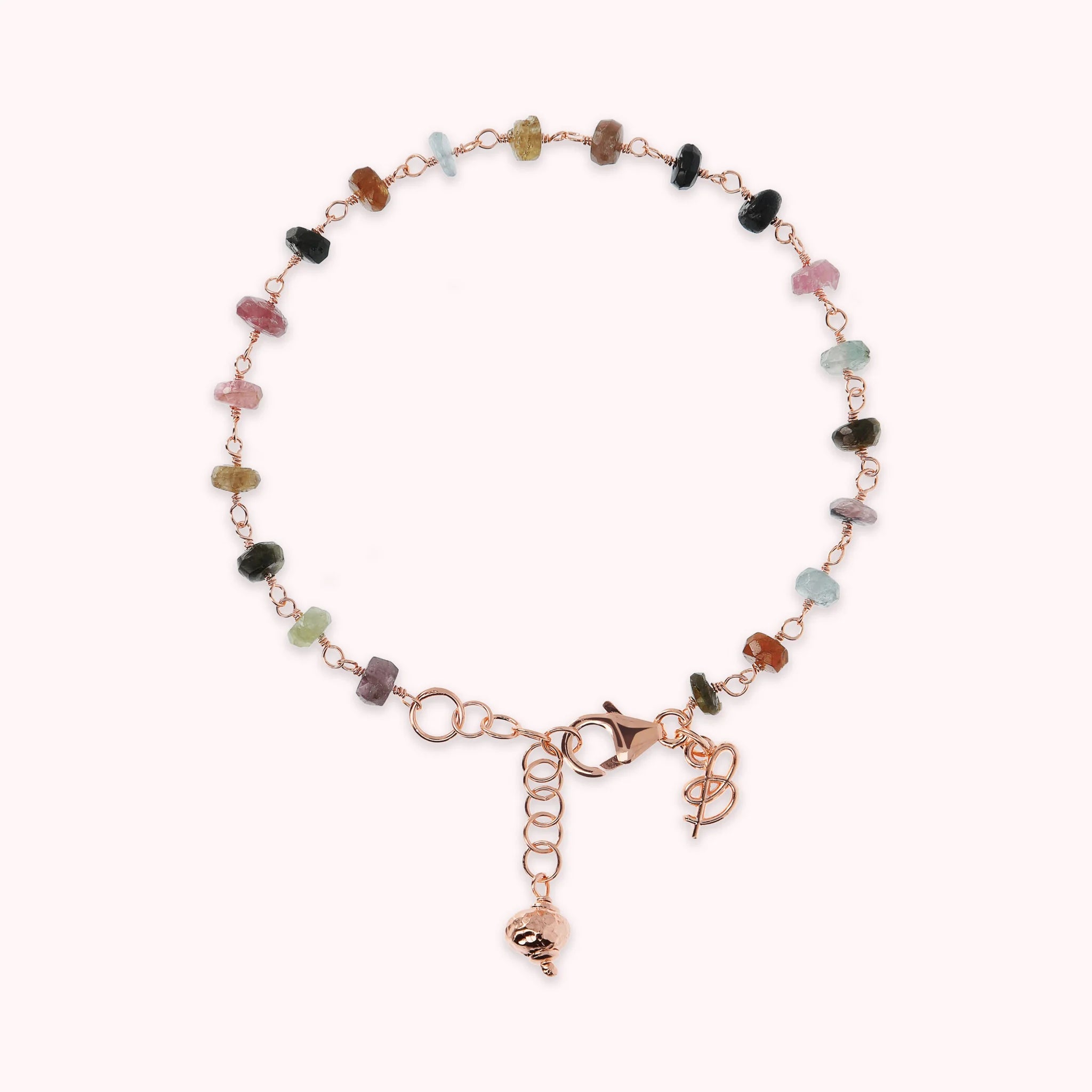 Rosenkranz-Armband mit mehrfarbigem Turmalin  