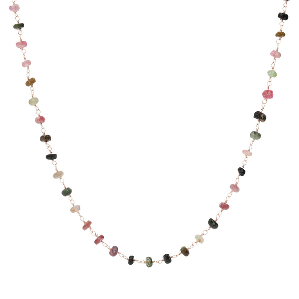 Rosary Necklace with Multicolored Tourmaline