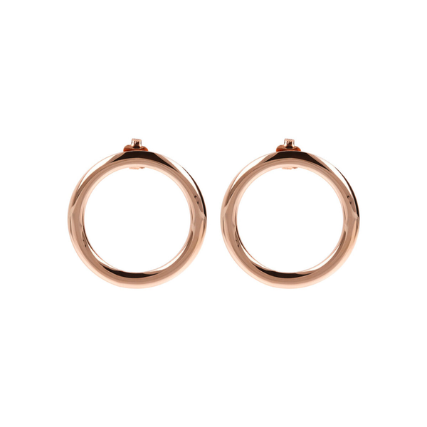 Lobe Circle Earrings in Golden Rosé