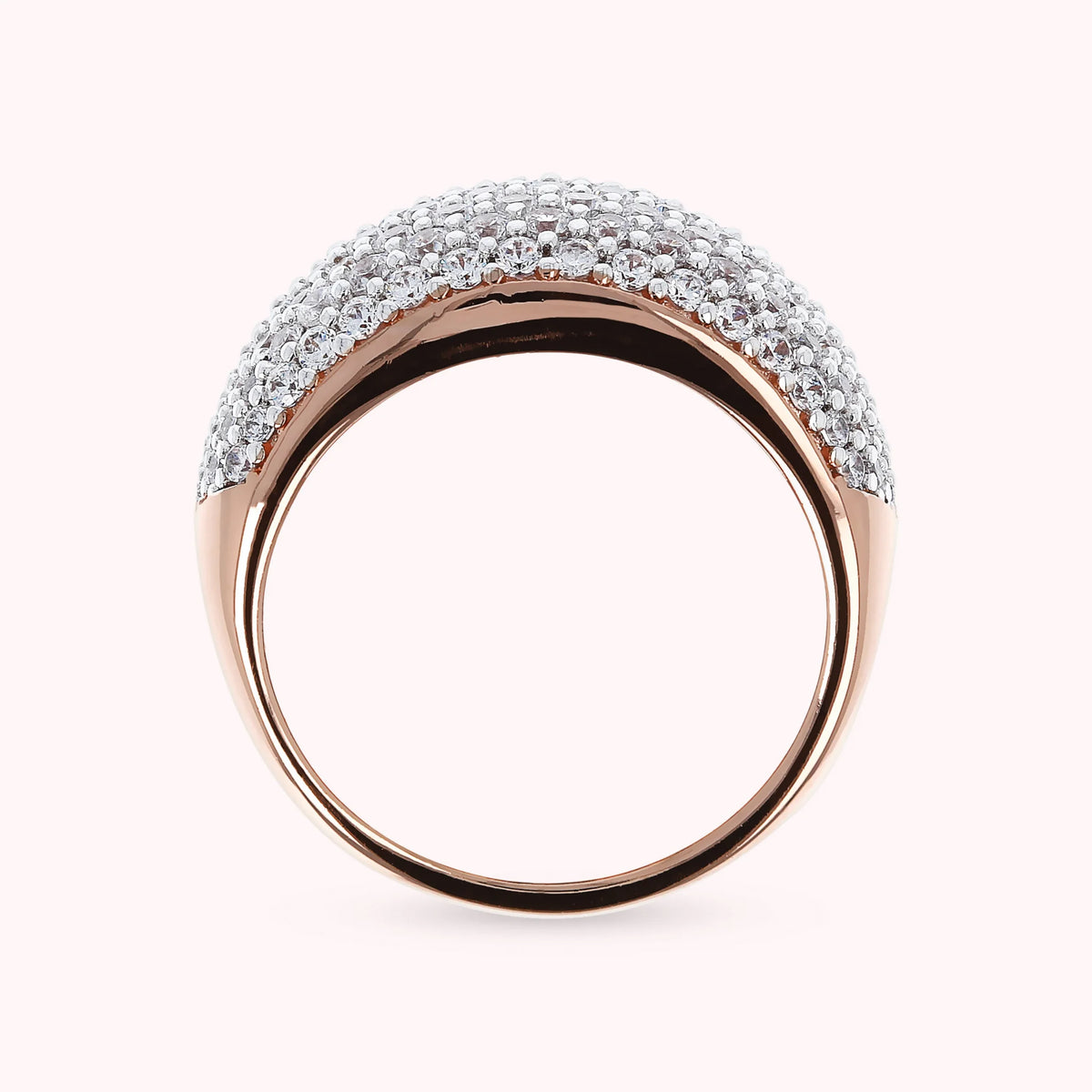 Anello a Fascia con Pavé in Cubic Zirconia