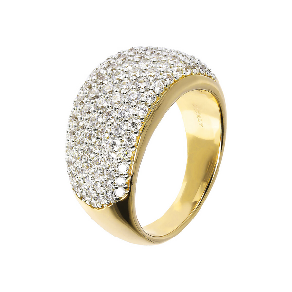 Goldener Ring mit Pavé aus Zirkonia 